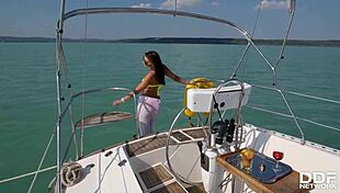 Watch vicky love finger her horny pussy on yacht!