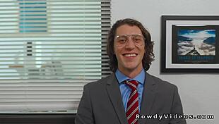 Gay coworker fucked hard in office 😈