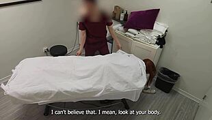 Hot redhead trophy wife claims massage, but we know it's more