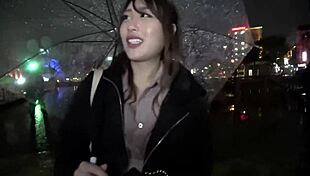 Hey, can you believe this curvy Japanese babe riding hard in homemade doggystyle?