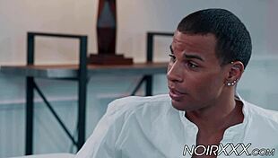 handsome tall businessman anally fucks young hunky black gay guy with big cock