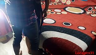 Desi housewife involved in homemade activities with local partner.