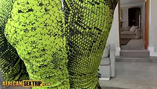 Busty amateur babe deepthroats big black cock.