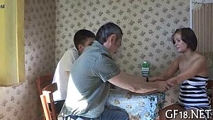 students at the party engage in rough blowjobs and hardcore pov actions with small tits