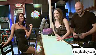 Two pretty women take turns getting pounded for cash