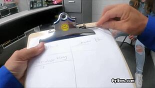 busty teen 18+ gets ass fucked at back office