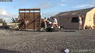 Straight guys' dicks peeking out in first solo gay blowjob close-up