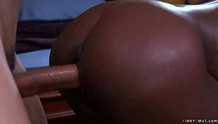 Ebony Gangbang Fucked Hard in Tight Bondage