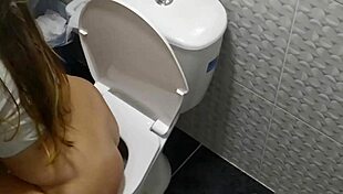 Spying On Stepsister's Big Ass In Bathroom Golden Shower