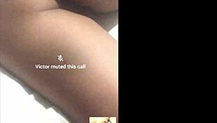 Hotwife tribute to horny latina and husband in videocall