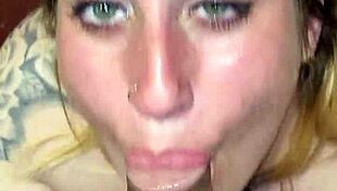 rubia deepthroats the cock, gets anal fucked, and squirts everywhere in amateur sex