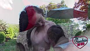 amandine gets naughty with marie in outdoor threesome