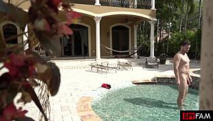 horny stepsister caught masturbating begs for stepbro's big cock