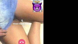 Hotwife tribute to horny latina and husband in videocall