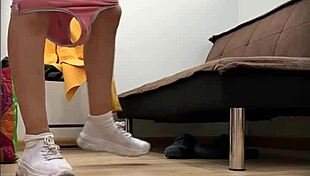 Nataly Mexicana Nympho Bent Over In Miniskirt Voyeur Recording