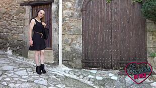 amandine gets naughty with marie in outdoor threesome