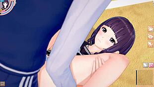 Watch this anime JK get her big tits massaged and sucked.