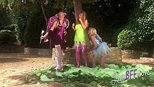 Wow, lesbian fairies in hot threesome!