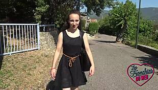 amandine gets naughty with marie in outdoor threesome