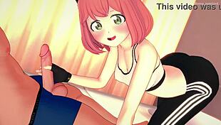 Anya finishes workout and craves big cock in hentai style