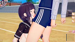 Watch this anime JK get her big tits massaged and sucked.