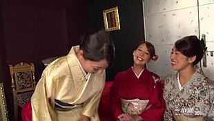 Japanese mature beauty in wild big tits orgy.