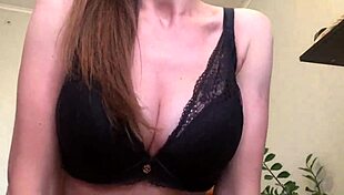 brunette girl masturbates wet pussy in fishnet pantyhose try not to cum