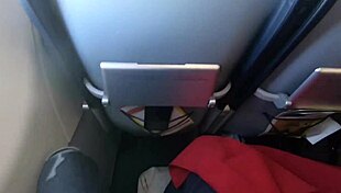 Teen 18+ Delivers Intense Public Airplane Blowjob, Swallowing Cum!