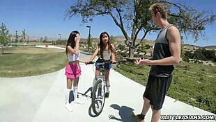 Tiny Teens Ride Huge Cocks in Dare