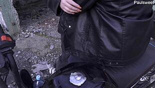 Hot milf obsesses over motorcycles and huge cocks in public