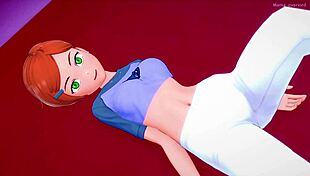 Undressing Gwen in bed to take her fully in uncensored adult hentai version.