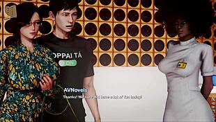 Exploring the inn in this hentai game adventure