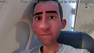 I step into naughty public feet fetish with gay dad on flight