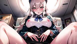 Submissive Air Hostesses Serve Fully With Pussy Masturbation ASMR in Uncensored Hentai