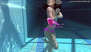 Hot Russian Jessica Lincoln Strips Bikini For Tight Body Show In Pool