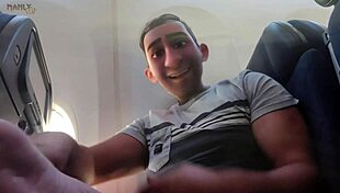 I step into naughty public feet fetish with gay dad on flight