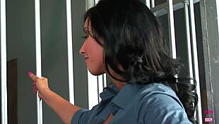 after pissing in public, he gets banged by sexy female police officer