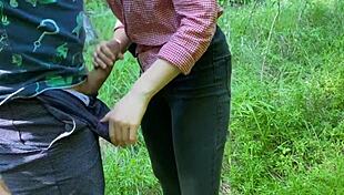 step brother interacted with me outdoors in the forest