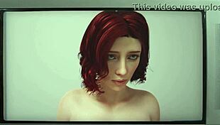 Black widow undergoes casting interview on sofa in 3d anime game