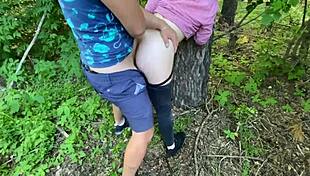 step brother interacted with me outdoors in the forest