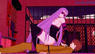 Fate Stay Night's Sakura, Rider, and Shirou in hardcore hentai