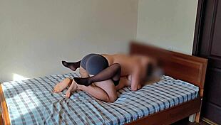 Pumped guy fucks busty student hard