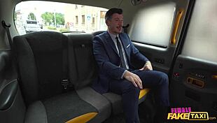 horny taxi driver gets lucky in car doggystyle