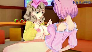 Ryona, Yumi, Haruka, And Hibari Engage In Intense Futanari Lesbian Sex In Senran Kagura Hentai.