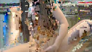 sexy brunette with glasses toys herself solo