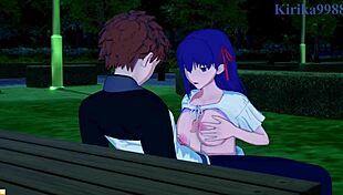 Fate Stay Night's Sakura, Rider, and Shirou in hardcore hentai