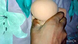 thick ebony cums hard in missionary with ass shaking