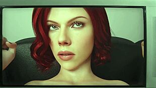 Black widow undergoes casting interview on sofa in 3d anime game