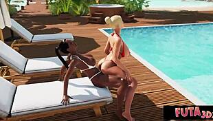 Hot Babe Fucked Hard by Futas