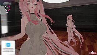 Catgirl gets VIBED and FUCKED hard - simps and chatters tease till she cums